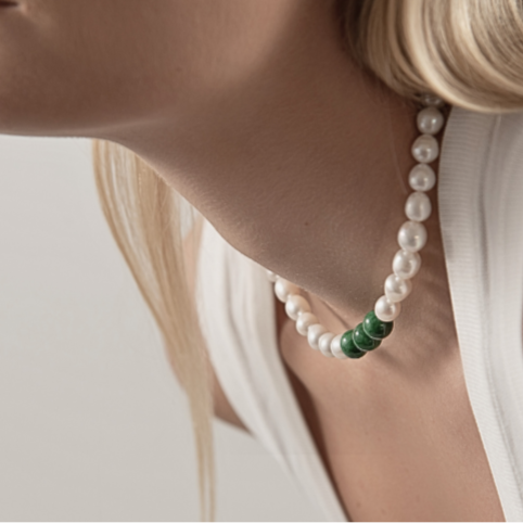 Indi Freshwater Pearls with Jade