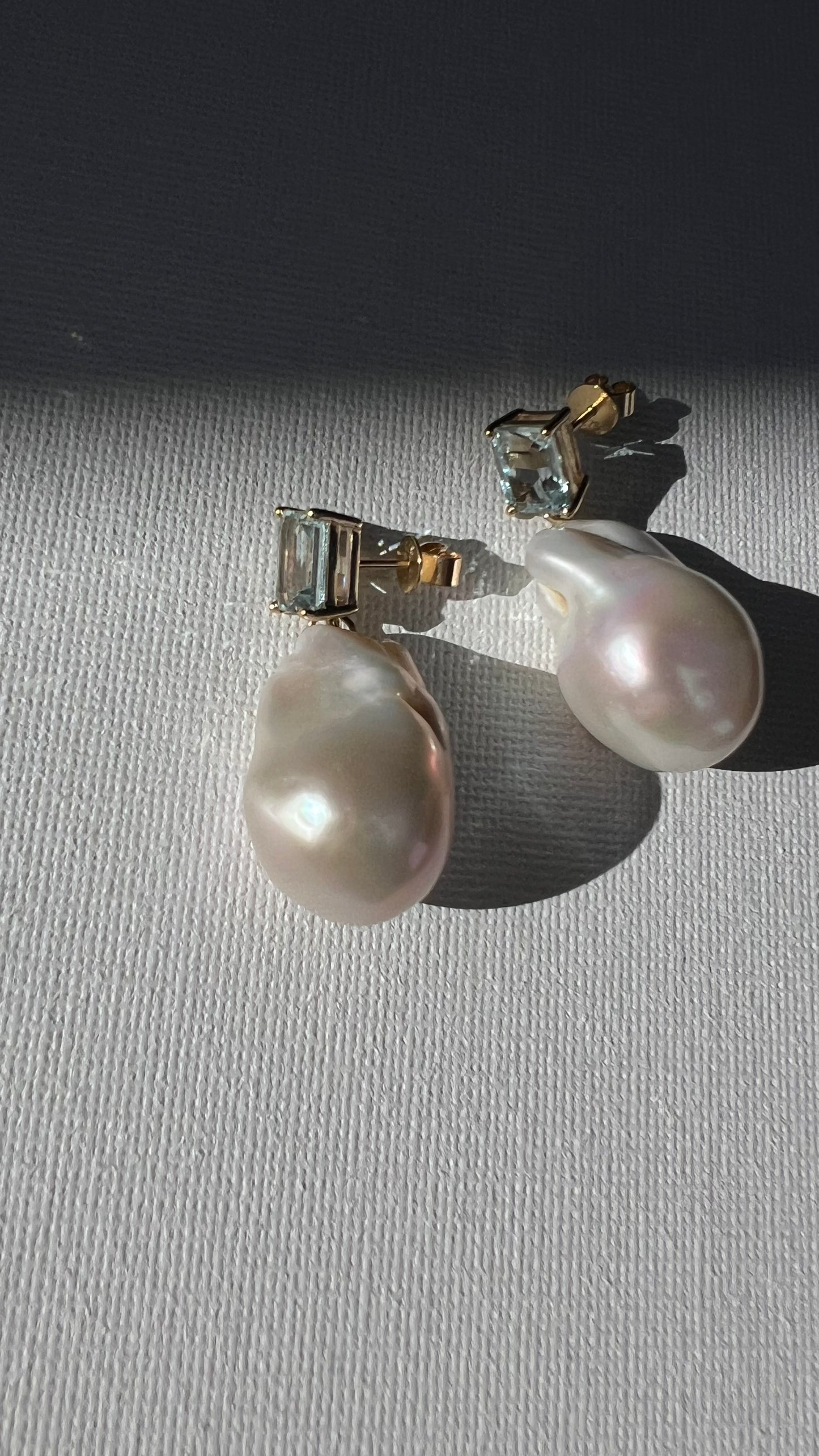 Azul Aquamarine & Baroque Earrings
