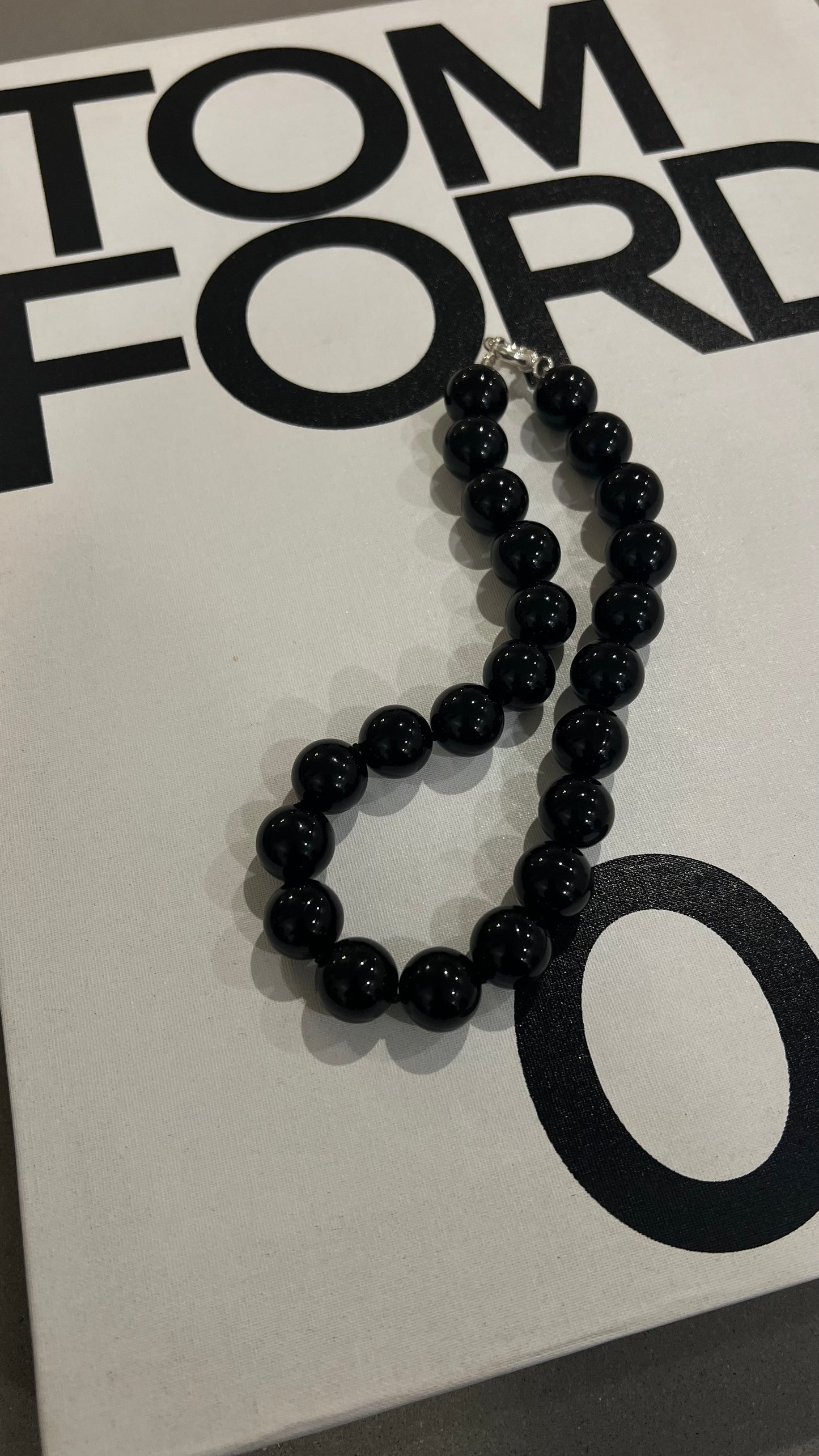 Agnes Black Onyx Beaded Necklace