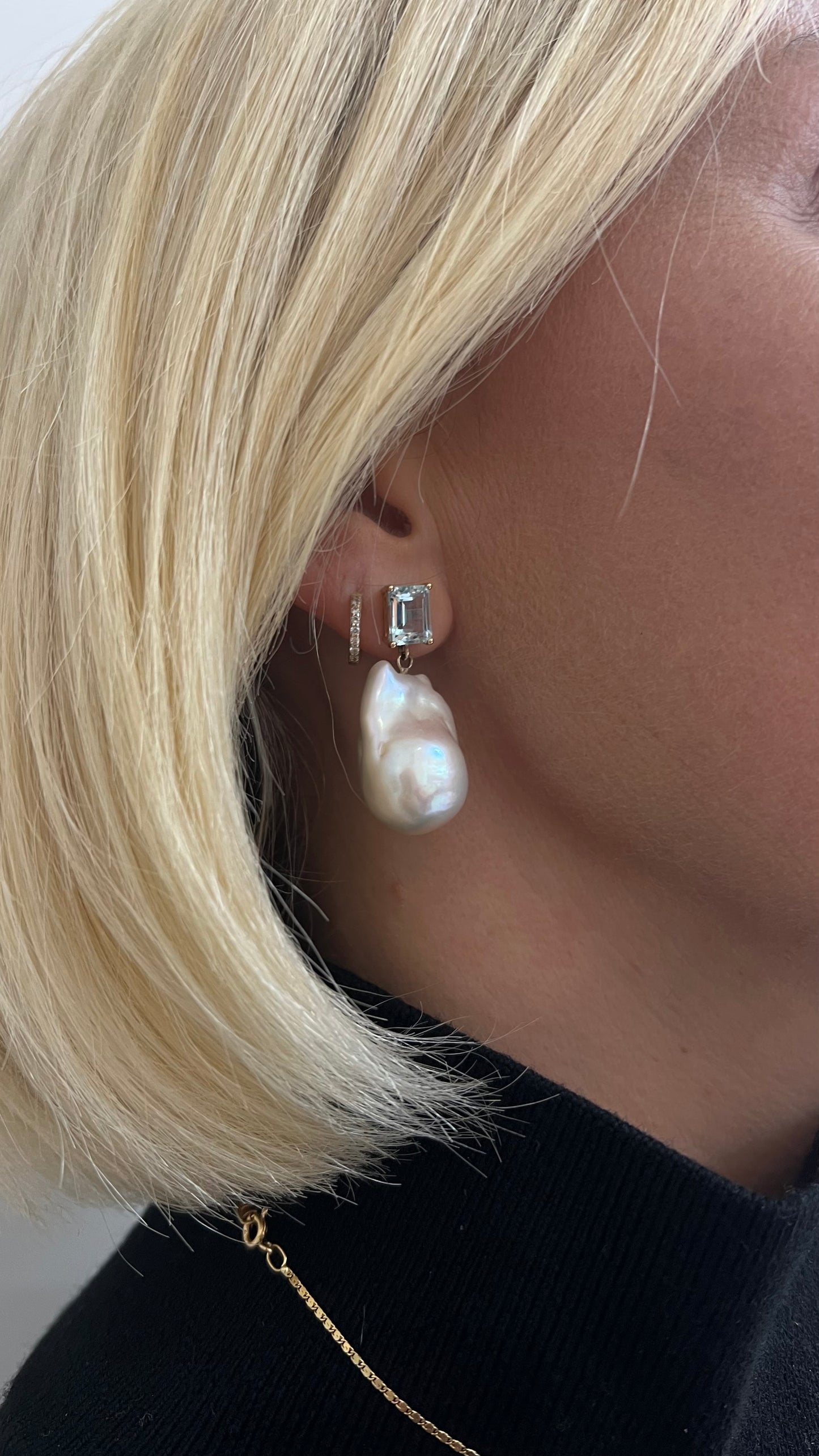 Azul Aquamarine & Baroque Earrings