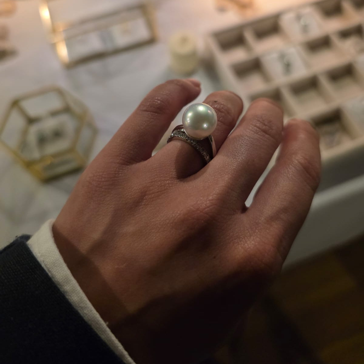 The Odette Ring - Australian South Sea White Pearl