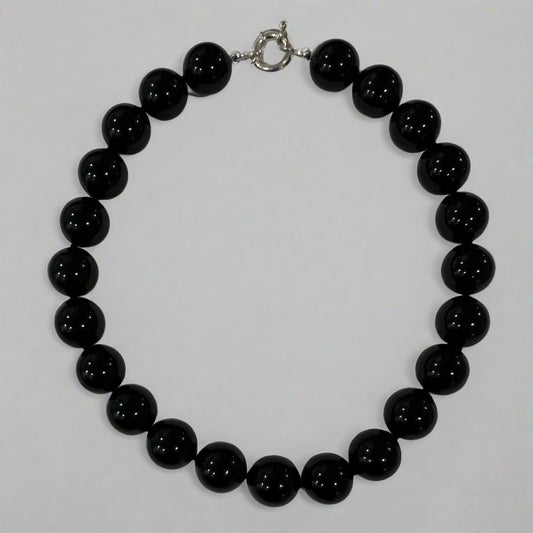 Agnes Black Onyx Beaded Necklace