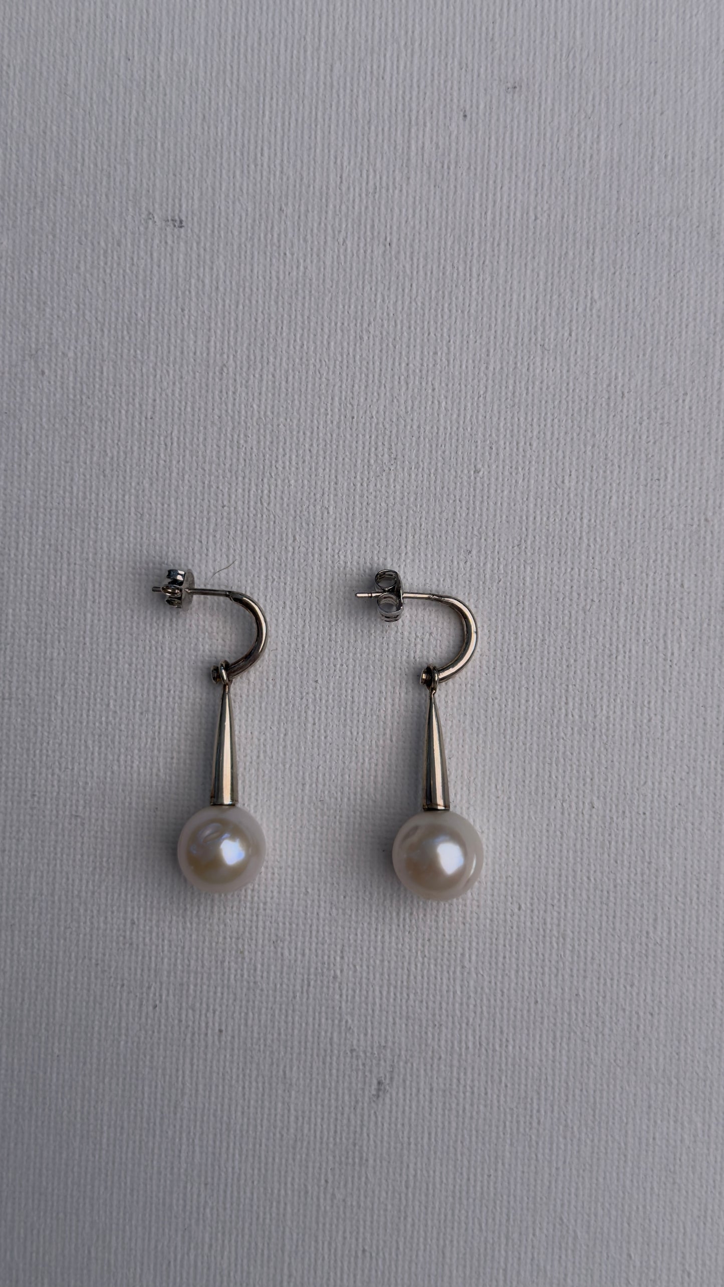 Drop pearl silver changeable earrings