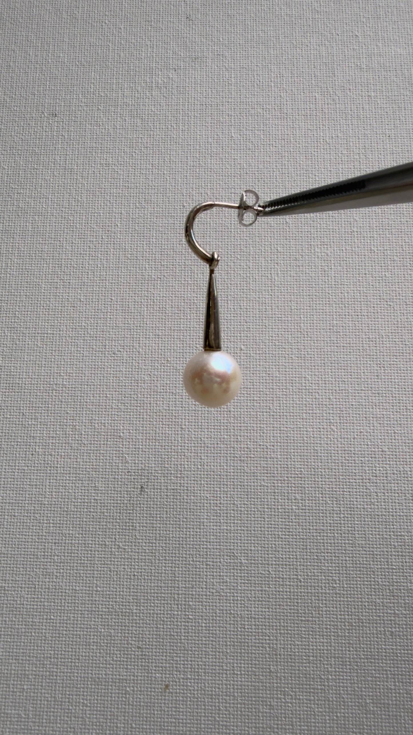 Drop pearl silver changeable earrings