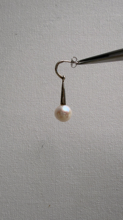 Drop pearl silver changeable earrings
