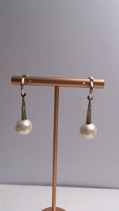 Drop pearl silver changeable earrings