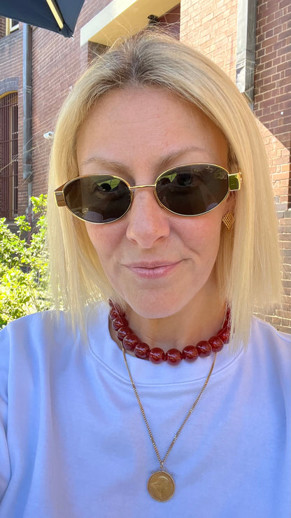 SORRENTO - Carnelian Bold Beaded Necklace